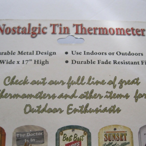 * SPECIAL * Metal Thermometer In/Outdoors 17" NWT - Picture 5 of 5